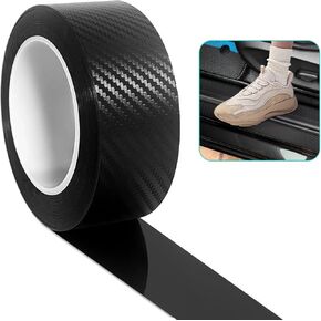 Black Carbon Fiber Wrap (4In x 33Ft) Automotive Vehicle Car Door Protector Anti-Collision Window Sill Bumper Car Door Edge Guards for Most Cars Carbon Fiber Door sill Protector