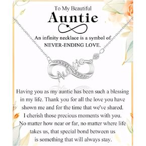 Infinity Mom Grandma Nana Sister Aunt Daughter Auntie Granddaughter Niece Necklace Gifts, Christmas Birthday Valentines Day Mothers Day Easter Grauation Back to School Gifts Stocking Stuffers Presents for Women Girls Her