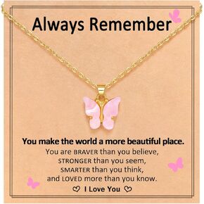 Beautiful Butterfly Necklace, Jewelry Gifts for Teen Christmas Birthday Valentines Day Gifts