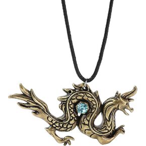 Dragon Necklace, Dragon Pendant with Blue Stone Necklace Accessories for Women Girls