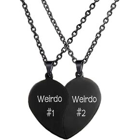 MJartoria BFF Necklace for 2-Valentines Heart Matching Necklace Best Friends Pendant Friendship Necklace Set of 2 Birthday Gifts