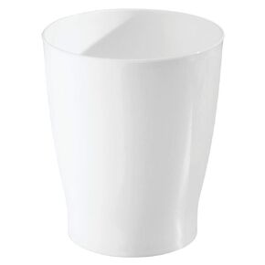 iDesign 19942 Franklin Plastic Wastebasket, Trash Can for Bathroom, Bedroom, Kitchen, Home Office, Dorm, College, 8" x 8" x 9.1", Black
