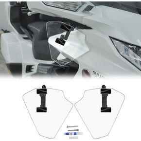 Panical L&R Clear Upper Air Deflector Air Management Hand Guard Windshield Mirror Mounting Hardware Kit for Honda Gold Wing GL1800 F6B 2018-2023 Nondestructive iInstallation