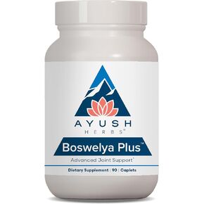 Ayush Herbs Boswelya Plus - Glucosamine Chondroitin Joint Support Supplement, Turmeric Muscle Support for Men & Women, Joint Care with Curcumin - 90 Vegetarian Capsules (1 Count)