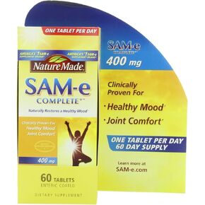 Nature Made SAM-e Complete 400 mg. Tablet (Helps Support Healthy Mood & Joint Comfort) Value Size 60 ct