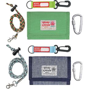 Rough Enough Boys Wallets Purse for Kids Teens Men with Lanyard for Boys and Girls Bundle Set