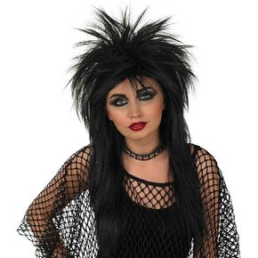 fun shack 80s Rocker Wig Women, Punk Rocker Wig, Spiked Wig, Rockstar Hair, Mullet Wig Women, Rock Star Wig, Spiky Black Wig