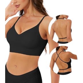 Seamless Low Back Bra Wireless Padded Bralette Thin Straps Comfort Halter Backless Cross Multiway Convertible Bras