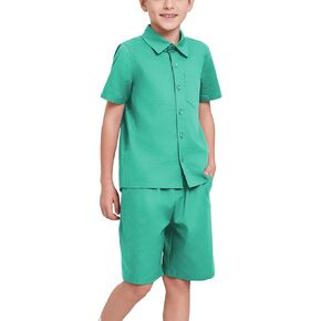 blbean Boys School Uniform Shirts Semi Formal Shorts Sets Size 6-15 Year