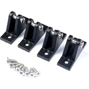 Boat Bimini Top Deck Hinges Flat Mount Black Nylon W/Screws Pack of 4