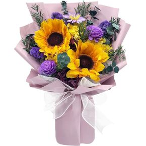VTJMB Preserved Flowers Bouquet with Vase, Flowers for Delivery Prime, Preserved Flowers Gift for Valentine's Day, Mother's Day, Birthday, Anniversary