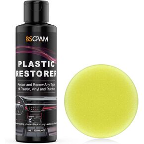 Plastic Restorer - Automotive Ceramic Coating for Plastic Trim, Restores Shine to Plastic, Rubber & Vinyl, Repairs Minor Scratches, UV Protection, Highly Concentrated, Long-Lasting Formula -4Oz