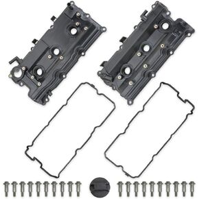 MITZONE Valve Cover Left and Right with Gasket Bolts Compatible with 2002-2004 Nissan Pathfinder Infiniti QX4 3.5L Replace 13264-5W500 13264-5W510