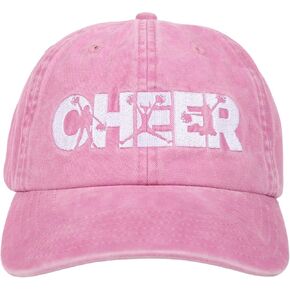 InnoBeta Cheerleader Gifts Cap for Girls, Women - Cheer - Adjustable Vintage Washed Cotton Embroidered Hat - Gift for Cheerleading or Cheer Squad