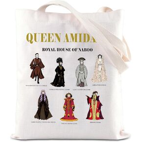 KUIYAI Star Movie Inspired Tote Bag Queen Amidala Character Lover Shoulder Bag Queen Of Naboo Fans Gift Planet War Theme Gift