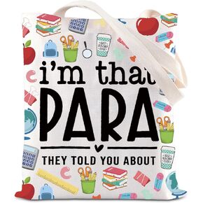 KUIYAI Para Teacher Appreciation Tote Bag Paraprofessional Life Gift Para Assistant Gift Teaching Aides Gift For Paraeducator