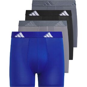 adidas Boys' Athletic Fit Microfiber Boxer Brief Underwear (4-Pack) Designed for Active Sport and All Day Comfort
