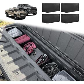 Muslogy for 2023+ Colorado & Canyon Tailgate Organizer Storage Divider 4PCS Black ABS Material Compatible with Chevy Colorado/GMC Canyon StowFlex Tailgate Accessories 2023 2024 2025