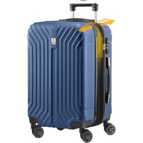 AnyZip Expandable Carry On Luggage, 20 Inch Hard Shell Travel Suitcase,Rolling Lightweight Suitcases with Wheels TSA Lock (LightGreen)