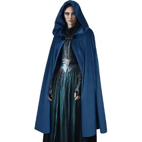 MCJC Witch Velvet Hooded Cloak,Halloween Costume,Renaissance Medieval Robe Outfit