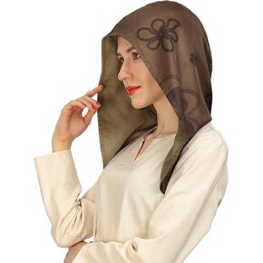 KUOIN Medieval Printed Oversize Cowl Hood, Goth Vintage Cape Costume