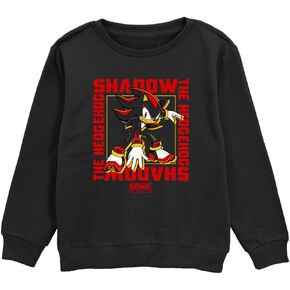 Sonic The Hedgehog Boys' Shadow Text Square Pullover Crew Fleece