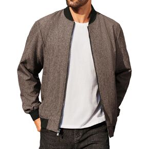 COOFANDY Men's Casual Varsity Jacket Vintage Lightweight Bomber Jackets Zip Up Fashion Coat