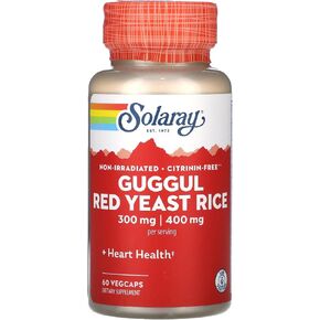 SOLARAY Guggul Gum Extract & Red Yeast Rice | Healthy Cardiovascular Function Support | Ancient Chinese Medicine & Ayurvedic Medicine Combo | 60ct