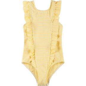 LIZENS Girls Swimsuit Kids Scalloped One Piece Ruffle Swimsuit Girls Swimwear Print
