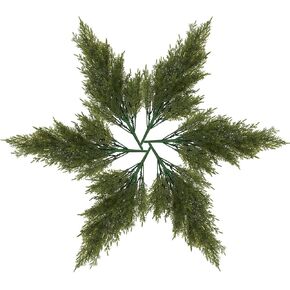 8 Pcs Artificial Christmas Greenery with Fake Holly Berries and Pine Cones Artificial Red Berry Stems Faux Pine Branches for Decorating Christmas Greenery Stems for Christmas Tree Decor（Light Green)