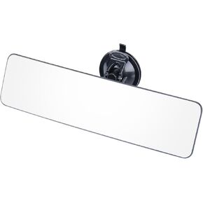 12" Large Curved Car Rear View Mirror with Suction Cup, Anti-Glare Universal Rearview Mirror with Panoramic Wide Angle Mounted on Windshield for Car, Van, RV, SUV, Truck, and Boat (Blue)