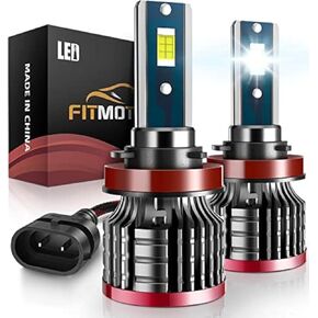 H11/H8/H9 LED Bulbs,80W 16000 Lumens Bright,6500K Cool White LED Fog Light Halogen Replacement IP68 Waterproof, Pack of 2