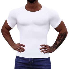Mens Shapewear Mens Compression Shirt Slimming Body Shaper Tummy Control Undershirt Gynecomastia Abs Abdomen Tops