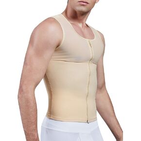 MISS MOLY Compression Shirts for Men Slimming Body Shaper Vest Abs Hide Gynecomastia Moobs Shapewear Tank Top Undershirt