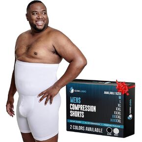 QORE LOGIQ Tummy Control Shapewear Compression Shorts - Waist Compression for Men, High Waist Mens Tummy Shaper Underwear