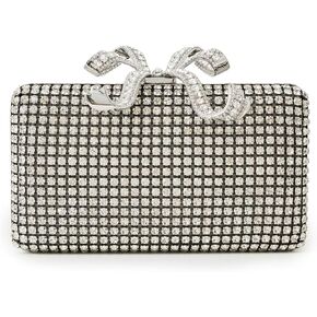 Self Portrait Women's Silver Crystal Box Clutch