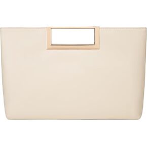 Fashion Top-Handle Bag for Women Trendy Crossbody Clutch Purse PU Leather Classic Handbag with Metal Chain