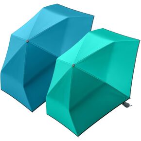 Jones New York 2-Pack Umbrella Set - Small Automatic Umbrella for Travel, Compact Carry & Large Canopy, Lightweight Windproof Travel Umbrellas for Rain, Mini Compact Travel Umbrella Set (Teal/Navy)