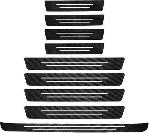 Car Door Sill Protector, Anti-Scratch Carbon Fiber Trunk Door Sill Protection Door Entry Edge Guard, Car Door Threshold Protection Sticker, Universal Vehicle Trim Cover for Car Truck SUV (9Pcs) in Saudi Arabia