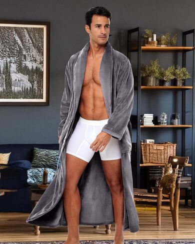 Alexander Del Rossa Long Mens Robe, Full Length Big and Tall Bathrobe for Men, Mens Bath Robes in Saudi Arabia