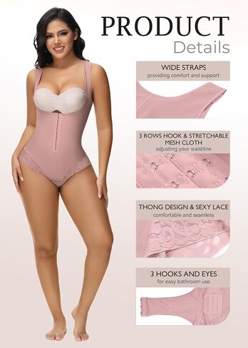 SHAPSHE Shapewear Bodysuit for Women Tummy Control Fajas Colombianas Waist Trainer Girdle Thong Open Bust Body Shaper in Saudi Arabia