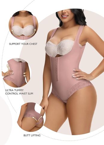 SHAPSHE Shapewear Bodysuit for Women Tummy Control Fajas Colombianas Waist Trainer Girdle Thong Open Bust Body Shaper in Saudi Arabia