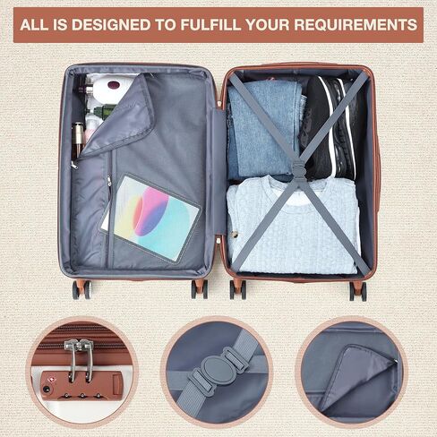 Garvee Luggage Expandable Suitcase 3 Piece Set, Luggage Set of 3 Piece Suitcase with Spinner Wheels, Hardshell Luggage 3 Piece Set(20"/24"/28") in Saudi Arabia