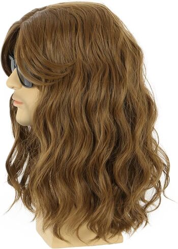 كارليري كاليفورنيا 80s الروك شعر مستعار الرجال النساء طويل مجعد أشقر فاتح زي الهالوين شعر مستعار أنيمي in Kuwait