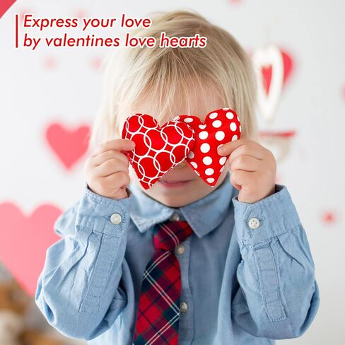 YIXAXKAO 10 Pieces 5 Inches Valentines Stuffed Fabric Hearts Conversation Hearts Stuffed Plush Hearts Farmhouse Rustic Heart Ornaments Heart Decoration for Valentine’s Day Bowl Fillers in Saudi Arabia
