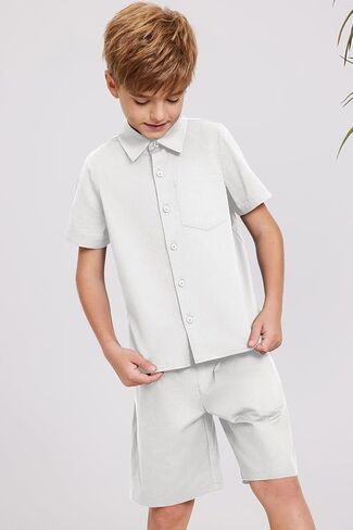 قمصان زي مدرسي للأولاد من blbean طقم شورتات شبه رسمية مقاس 6-15 سنة in Kuwait