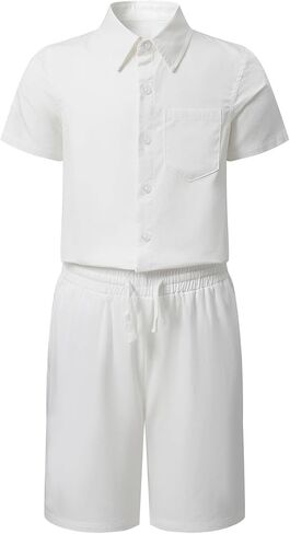 قمصان زي مدرسي للأولاد من blbean طقم شورتات شبه رسمية مقاس 6-15 سنة in Kuwait