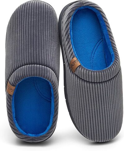 Men's Two-Tone Slippers with Arch Support Slip-On Warm House Shoes Cozy Memory Foam Indoor/Outdoor Breathable Slipper in Saudi Arabia