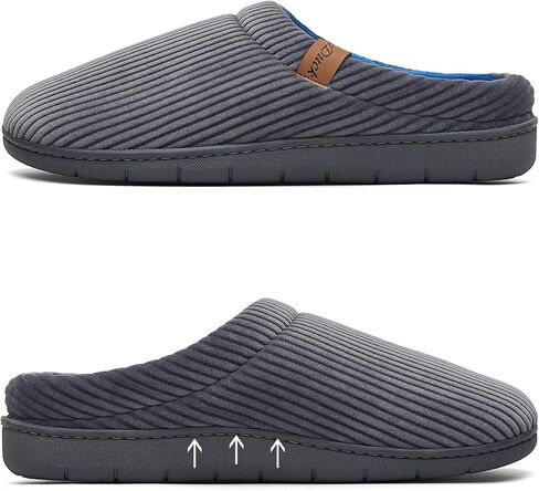Men's Two-Tone Slippers with Arch Support Slip-On Warm House Shoes Cozy Memory Foam Indoor/Outdoor Breathable Slipper in Saudi Arabia