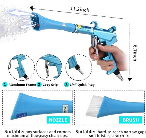 Air Blow Gun Car Detailing Interior Car Cleaning Gun Car Dryer Air Blower for Car Detailing Air Gun Car Dust Cleaner Air Compressor Blower Gun with Nozzle and Auto Detailing Dusting Brush in Saudi Arabia
